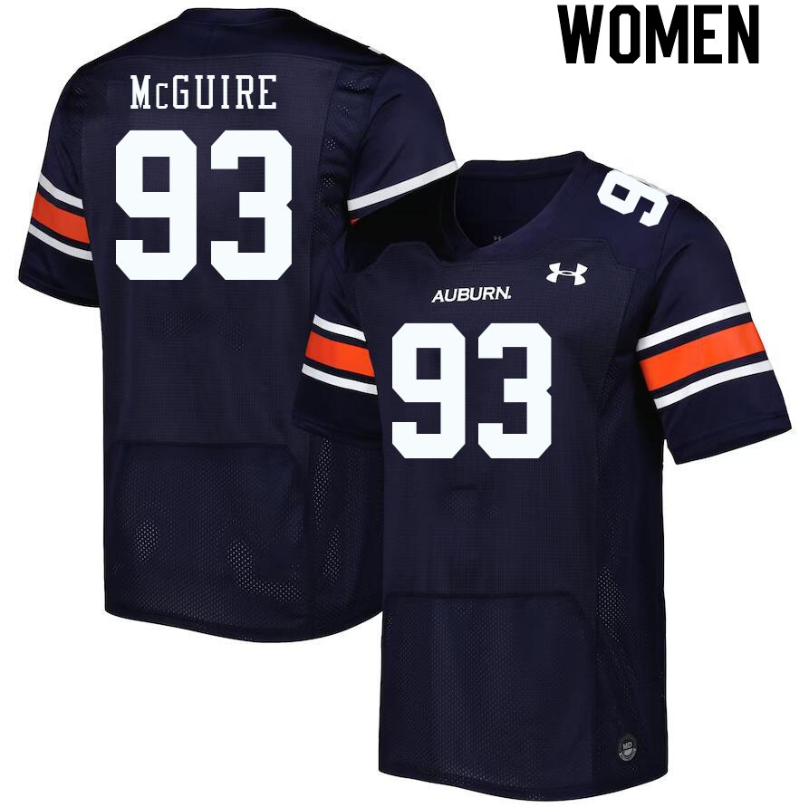 Women #93 Evan McGuire Auburn Tigers College Football Jerseys Stitched-Navy